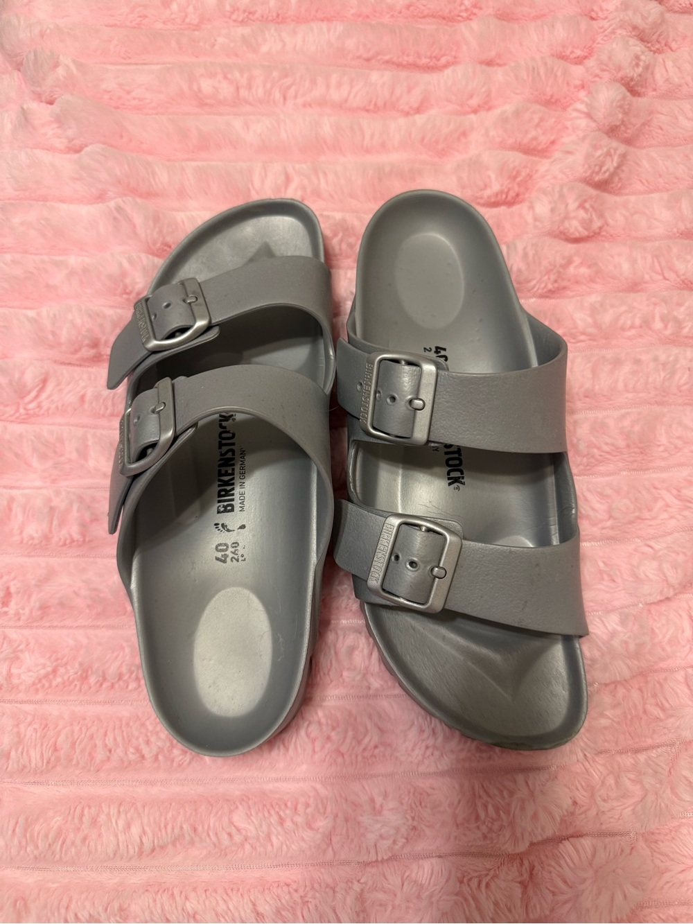 Grey Birkenstock Arizona EVA sandals